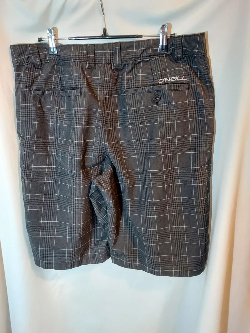 O'Neill Gray Plaid Casual Shorts Skater Surf Chino - Men’s Size 34